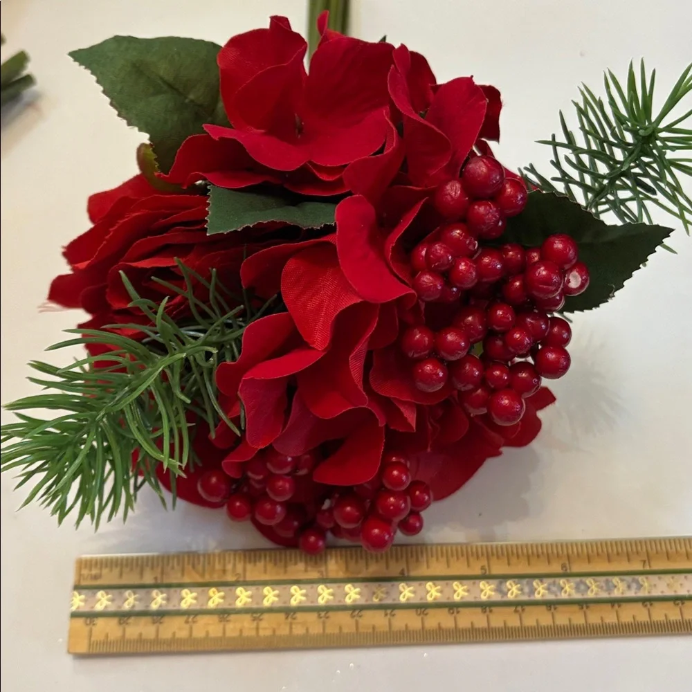 Red Rose Bouquet with Greenery Christmas Bouqet Bridal Bouquet Holiday Red Berry